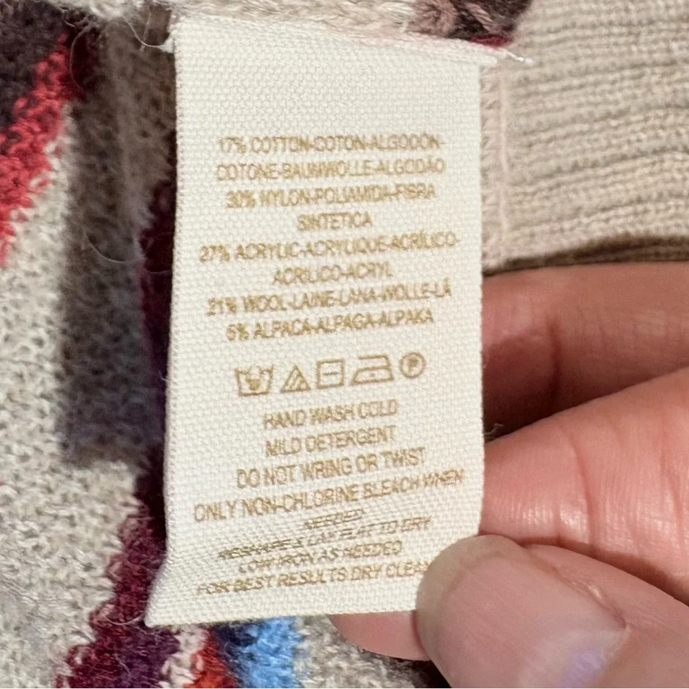 FREE PEOPLE BEACH Road Trip Alpaca Blend Boxy Cropped Split Side Sweater Sz S💛